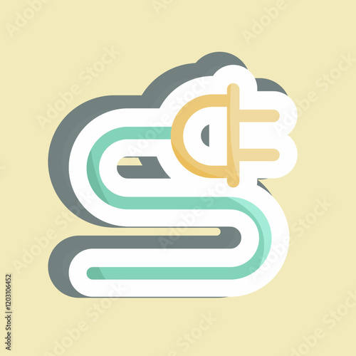 Sticker Charge. suitable for education symbol. simple design editable