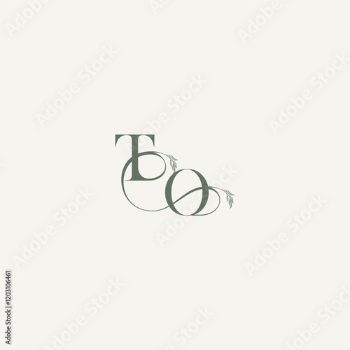 wedding concept monogram elegant and elegant logo OT organic hairline logotype letter
