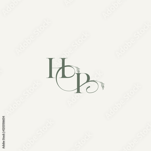 wedding concept monogram elegant and elegant logo PH organic hairline logotype letter