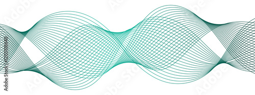 Abstract Turquoise Wave Line Vector Background, Fluid Flowing Curves, Dynamic Motion Design for Technology, Science, and Digital Media Applications. Wavy & curved bright lines 
