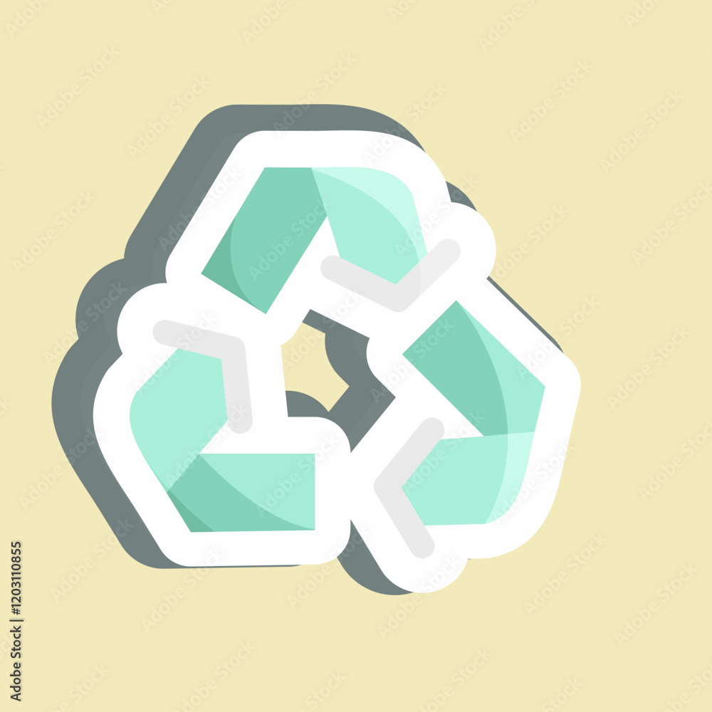 Sticker Recycling. suitable for education symbol. simple design editable Sticker Recycling. suitable for education symbol. simple design editable