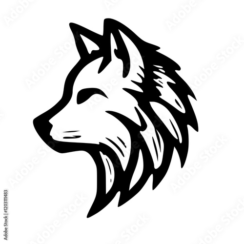 Symbol of Untamed Majesty The Artistic Representation of a Wolf Icon, Featuring Bold Creativity and Minimalist Design to Reflect the Mystery, Strength, and Fierce Elegance of the Wild