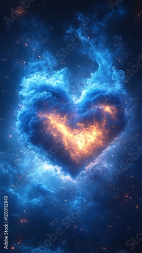 Romantic Cosmic Scene with Heart Nebula photo