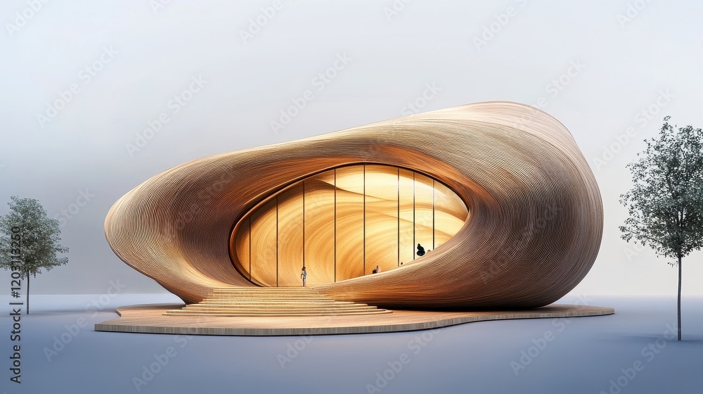 Fototapeta premium Modern Abstract Architectural Design with Organic Shape and Light