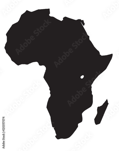 African continent map icon. white isolated background