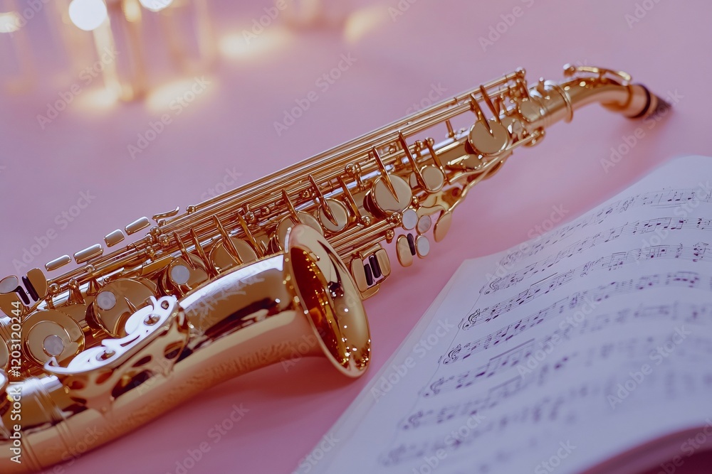 Fototapeta premium close up of a saxophone on the stage