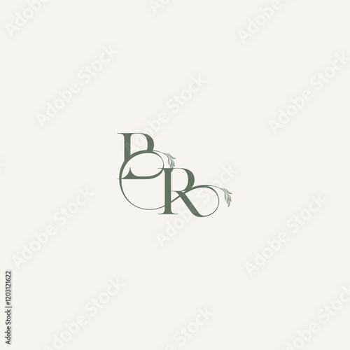 wedding concept monogram elegant and elegant logo RB organic hairline logotype letter