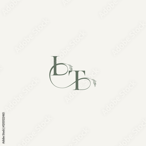 wedding concept monogram elegant and elegant logo TI organic hairline logotype letter