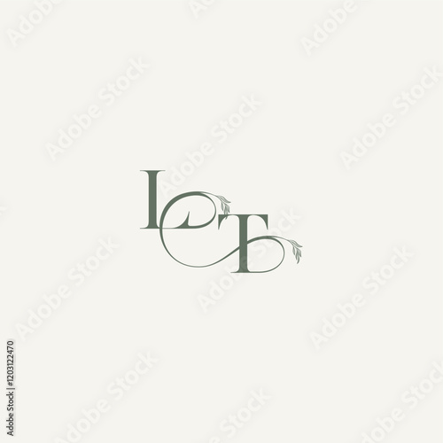 wedding concept monogram elegant and elegant logo TL organic hairline logotype letter