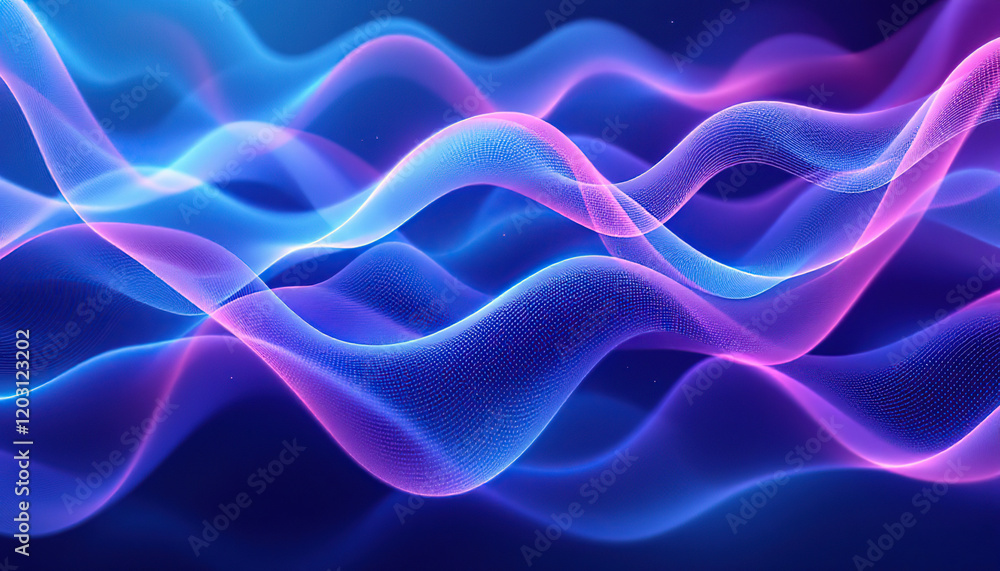 Abstract Blue and Pink Wave Forms Digital Art Abstract Blue and Pink Wave Forms Digital Art