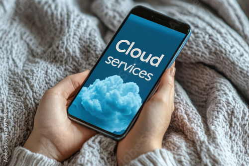 Cloud Services Text Illustr...