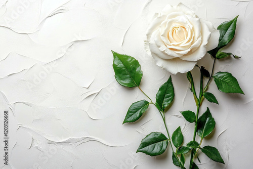 Single Flower On A White Ba...