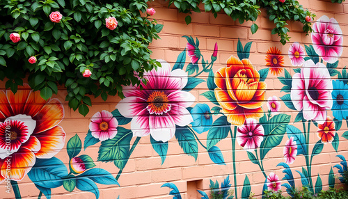 A beautiful bouquet of colorful flowers in a garden with pink roses, yellow asters, and vibrant blooms in a vase, surrounded by lush greenery during spring and summer