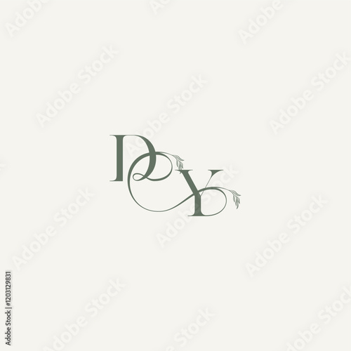 YD letter elegant and elegant logo organic hairline logotype wedding concept monogram