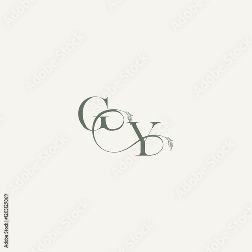 YG letter elegant and elegant logo organic hairline logotype wedding concept monogram