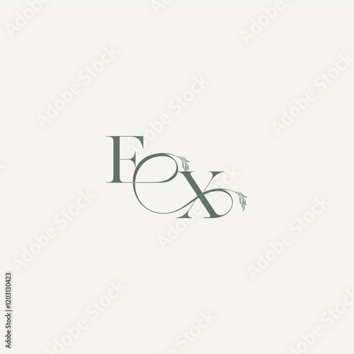 XF letter elegant and elegant logo organic hairline logotype wedding concept monogram