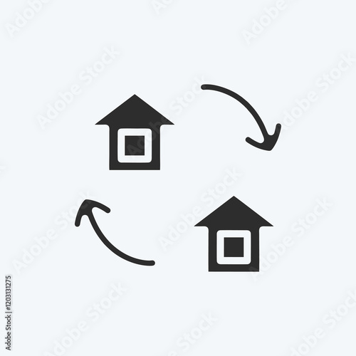 Icon Change. suitable for education symbol. glyph style. simple design editable