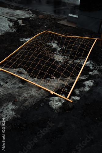 
mesh fence on the floor