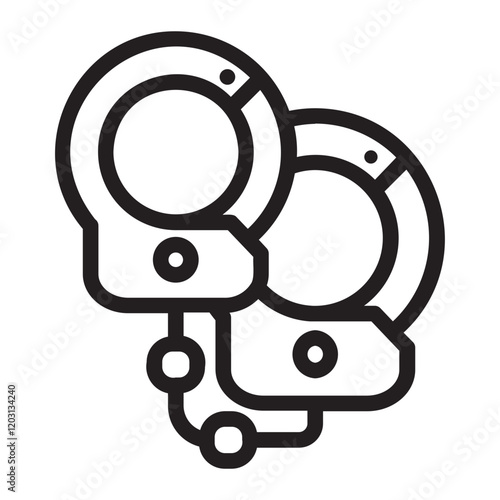 handcuffs line icon