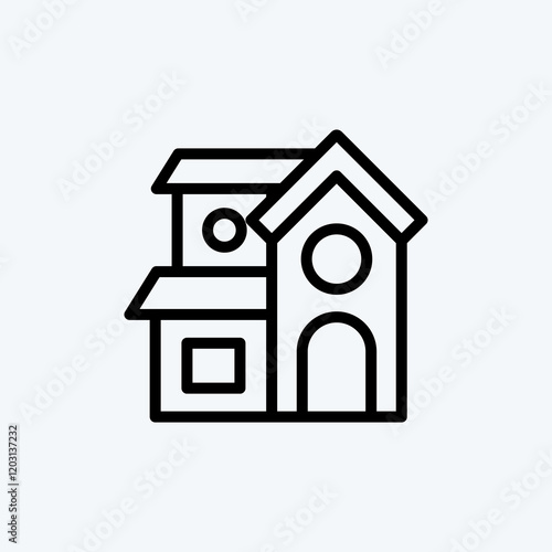 Icon Villa. suitable for education symbol. line style. simple design editable