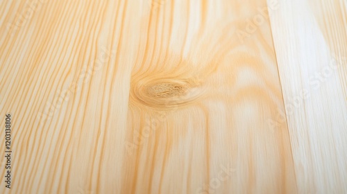 Warm light illuminates smooth pale wood grain texture. AI Generated photo