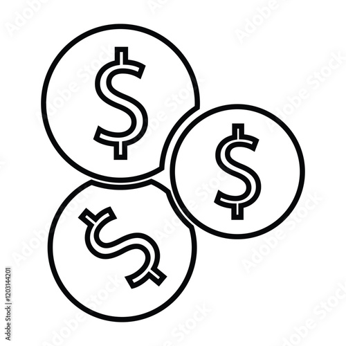 Coin, coins, money icon