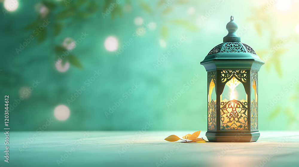 Muslim Holy Month Ramadan Kareem Arabic Lantern with bokeh, Neon light background Muslim Holy Month Ramadan Kareem Arabic Lantern with bokeh, Neon light background