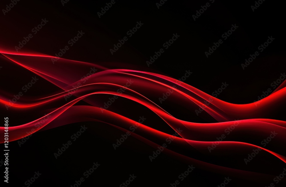 Abstract red wave on black background Abstract red wave on black background