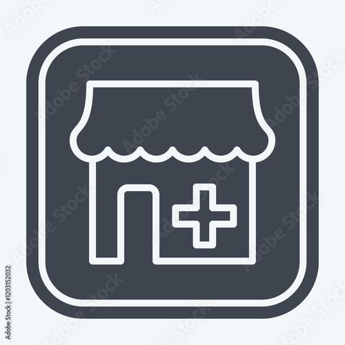 Icon Pharmacy. related to Public symbol. glyph style. design editable
