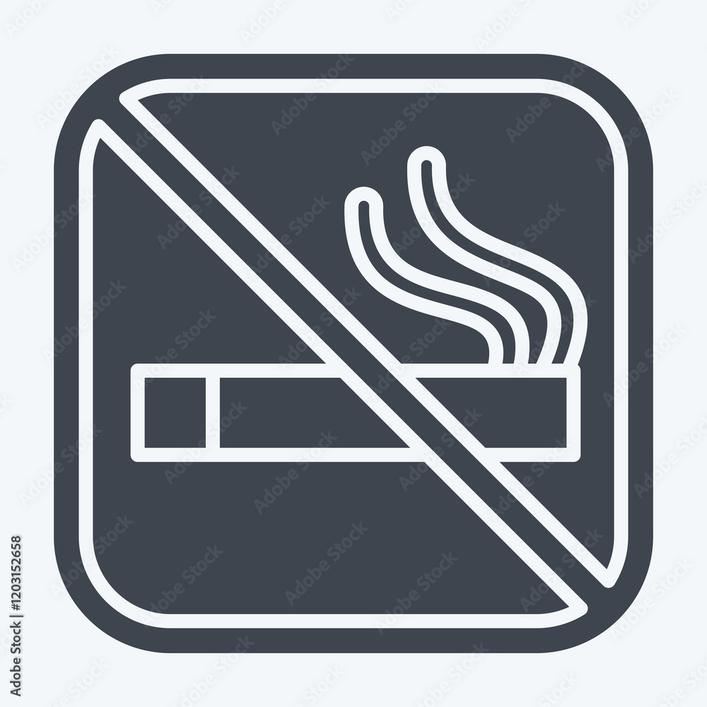 Icon No Smoking. related to Public symbol. glyph style. design editable Icon No Smoking. related to Public symbol. glyph style. design editable