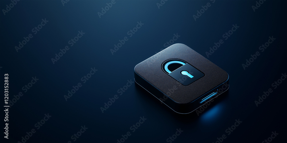 Modern Digital Lock Icon on a Dark Background Symbolizing Security and Protection for Online and Offline Data Privacy Modern Digital Lock Icon on a Dark Background Symbolizing Security and Protection for Online and Offline Data Privacy