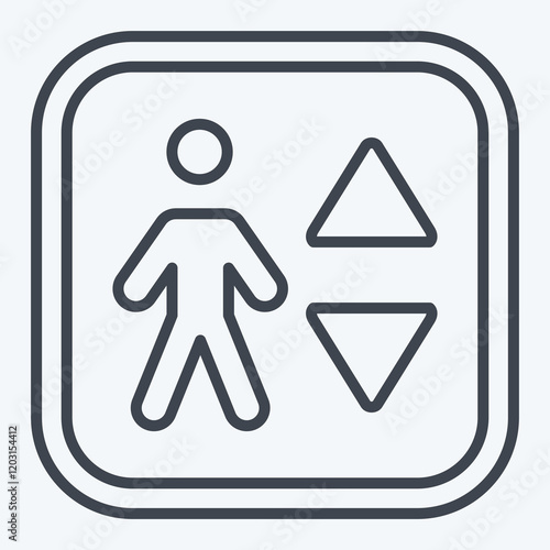 Icon Elevator. related to Public symbol. line style. design editable