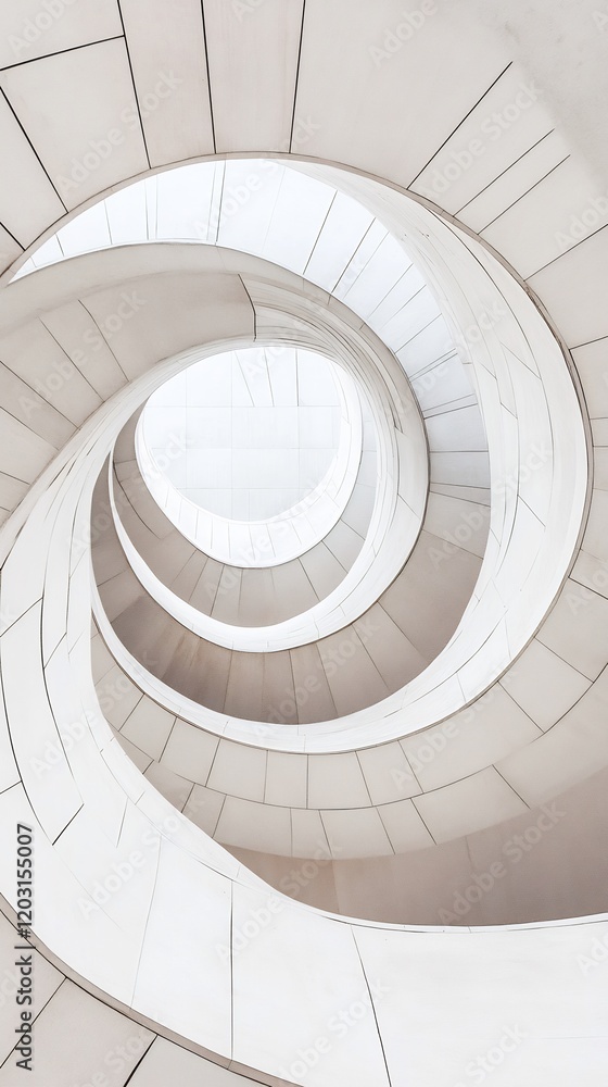 Fototapeta premium Elegant Spiral Staircase Soft Light Architecture Design. AI Generated