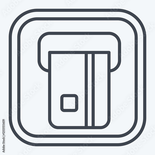 Icon ATM. related to Public symbol. line style. design editable