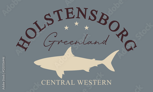 Green land Holstensborg Central Western theme College Look graphic T-shirt design artwork for t-shirts and others. 