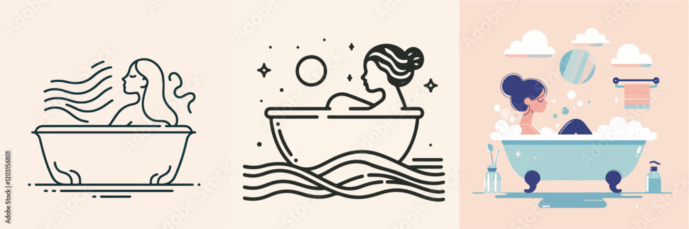 illustration of person take a shower illustration of person take a shower