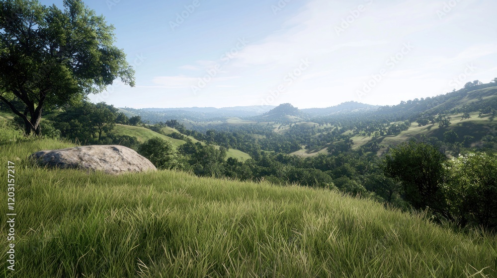 Obraz premium Serene Rolling Hills Landscape