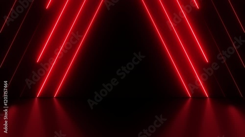 Bright neon red laser beams abstract 3d motion background