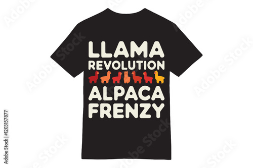 Playful Llama Revolution Cartoon T-Shirt Design