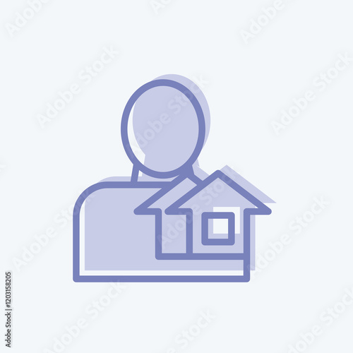 Icon Realtor. suitable for education symbol. two tone style. simple design editable