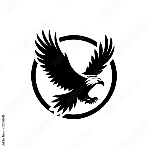 Eagle design with black color silhouette art