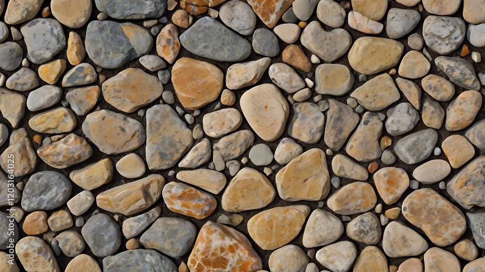 A textured stone wall with a rough surface and natural grey and brown stones arranged in a pattern, creating an abstract and architectural background A textured stone wall with a rough surface and natural grey and brown stones arranged in a pattern, creating an abstract and architectural background
