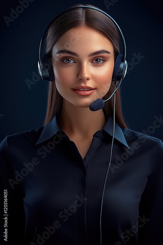 Obraz na płótnie Professional woman with headset smiling w salonie