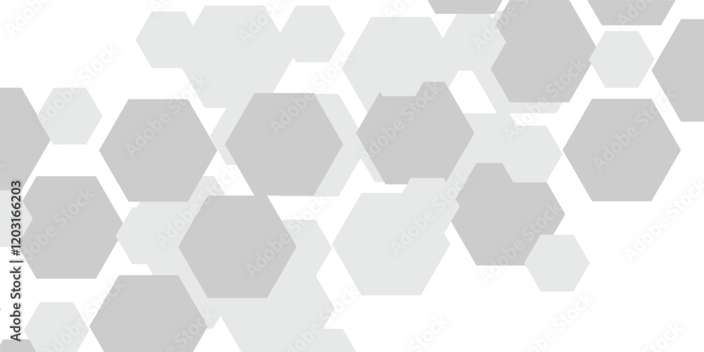 Abstract technology grey colour geometric hexagon on transparent concept design honeycomb shape vector. 