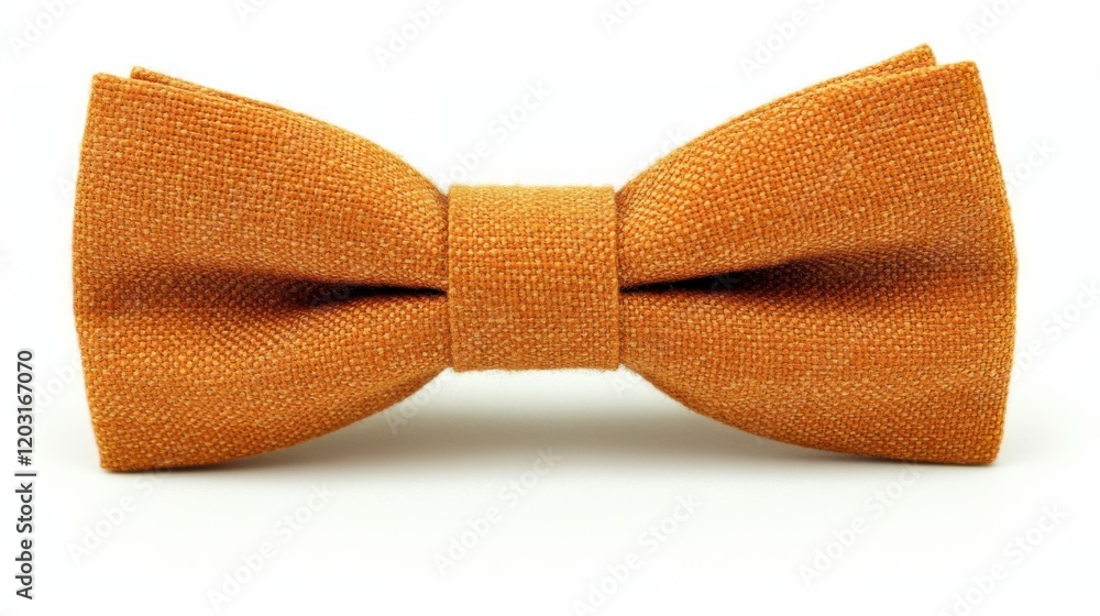 Elegant orange bow tie displayed on a white background, ideal for formal attire and fashion Elegant orange bow tie displayed on a white background, ideal for formal attire and fashion