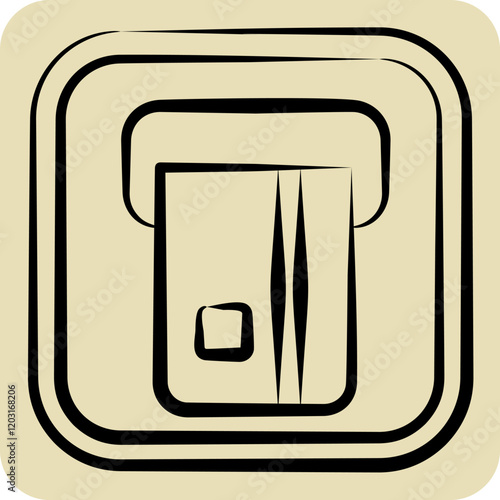 Icon ATM. related to Public symbol. hand drawn style. design editable
