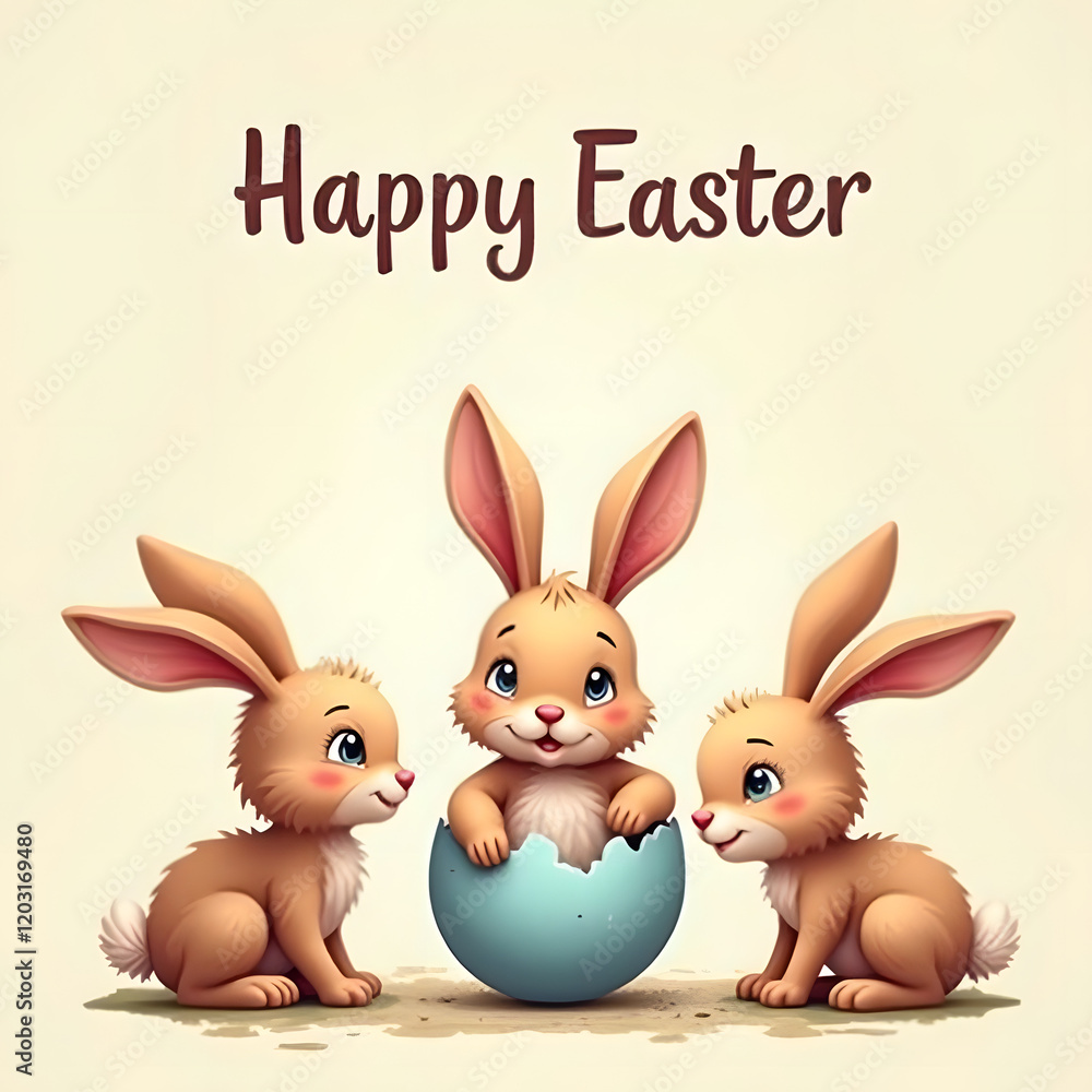 Fototapeta premium easter card with bunny
