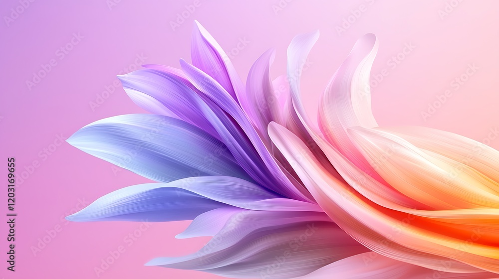 Naklejka premium Abstract Floral Design with Soft Pastel Colors and Flowing Lines