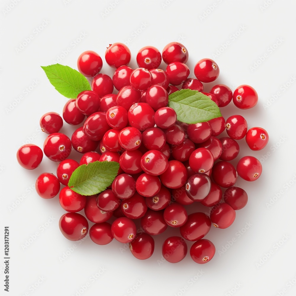 Fresh Cranberries on White Background, perfect for food and health related projects Fresh Cranberries on White Background, perfect for food and health related projects