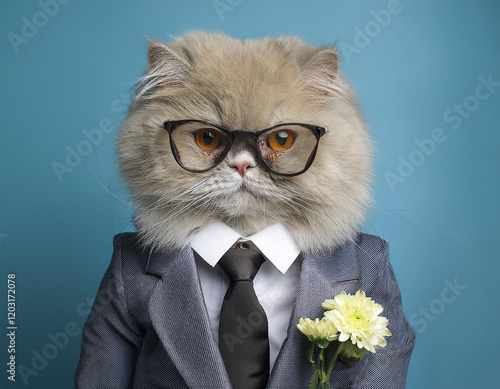 cat with glasses photo